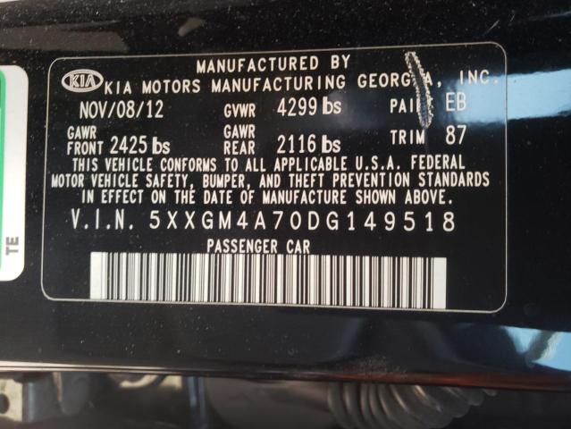 Photo 10 from auction – 2013 KIA OPTIMA LX with VIN 5XXGM4A70DG149518