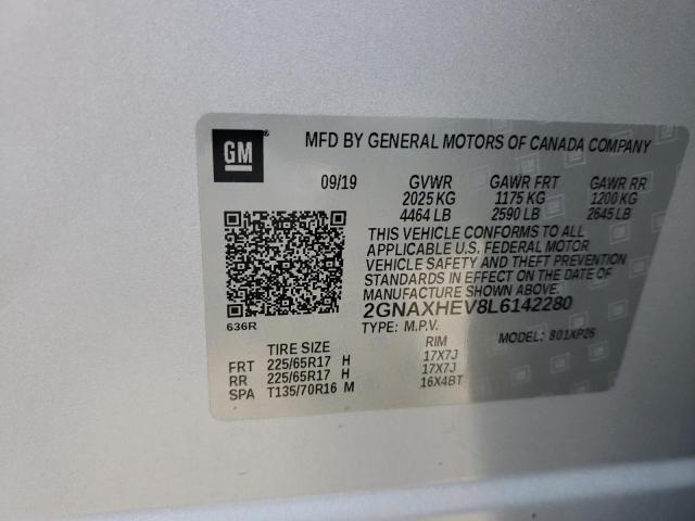 Photo 10 from auction – 2020 CHEVROLET EQUINOX LS with VIN 2GNAXHEV8L6142280