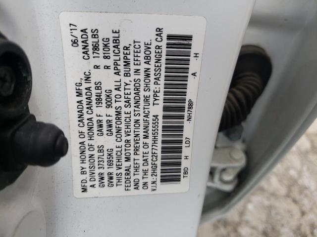 Photo 10 from auction – 2017 HONDA CIVIC EX with VIN 2HGFC2F77HH555554