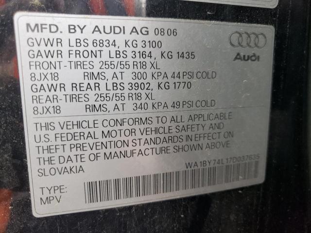 Photo 10 from auction – 2007 AUDI Q7 3.6 QUA with VIN WA1BY74L17D037635