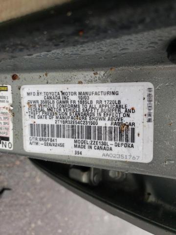 Photo 10 from auction – 2004 TOYOTA COROLLA CE with VIN 2T1BR32E54C231500