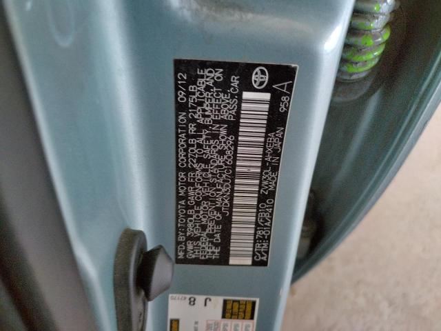 Photo 10 from auction – 2012 TOYOTA PRIUS with VIN JTDKN3DU7C1608296