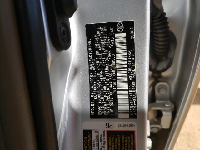 Photo 10 from auction – 2013 TOYOTA CAMRY L with VIN 4T1BF1FK0DU268563
