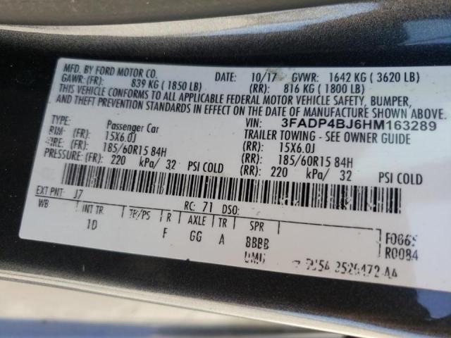 Photo 10 from auction – 2017 FORD FIESTA SE with VIN 3FADP4BJ6HM163289