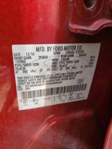 Photo 10 from auction – 2011 FORD EDGE LIMIT with VIN 2FMDK4KC7BBA68920