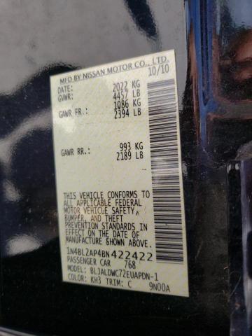 Photo 10 from auction – 2011 NISSAN ALTIMA SR with VIN 1N4BL2AP4BN422422