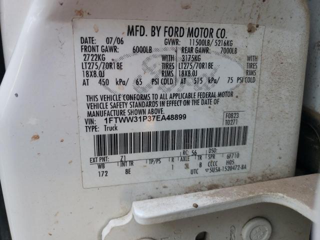 Photo 10 from auction – 2007 FORD F350 SRW S with VIN 1FTWW31P37EA48899