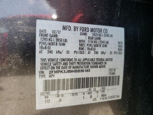 Photo 10 from auction – 2017 FORD EDGE SEL with VIN 2FMPK3J89HBB56185