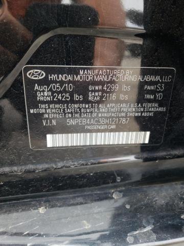 Photo 10 from auction – 2011 HYUNDAI SONATA GLS with VIN 5NPEB4AC3BH121787