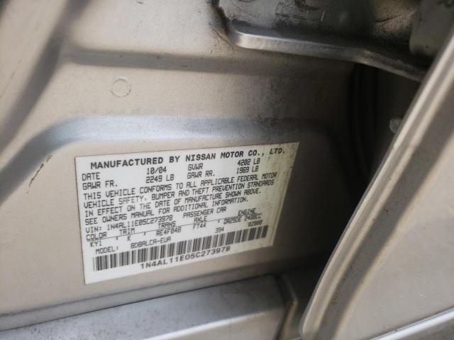 Photo 10 from auction – 2005 NISSAN ALTIMA S with VIN 1N4AL11E05C273978