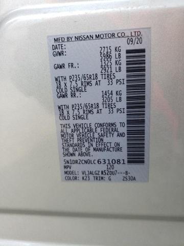 Photo 10 from auction – 2020 NISSAN PATHFINDER with VIN 5N1DR2CN0LC631081