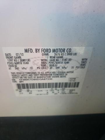 Photo 10 from auction – 2013 FORD EXPLORER with VIN 1FM5K7D90DGA87330
