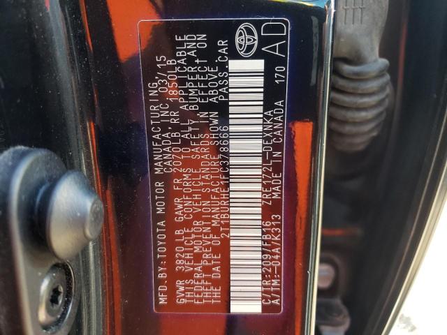 Photo 10 from auction – 2015 TOYOTA COROLLA L with VIN 2T1BURHE1FC378666