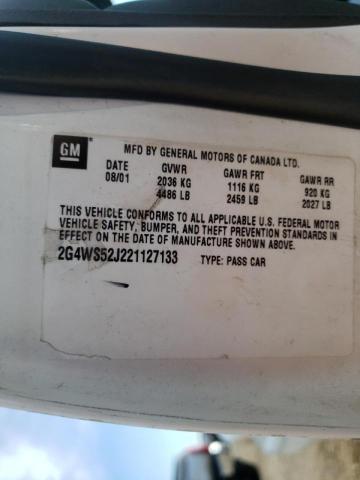 Photo 10 from auction – 2002 BUICK CENTURY CU with VIN 2G4WS52J221127133