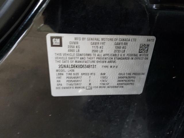 Photo 10 from auction – 2013 CHEVROLET EQUINOX LT with VIN 2GNALDEK8D6348131