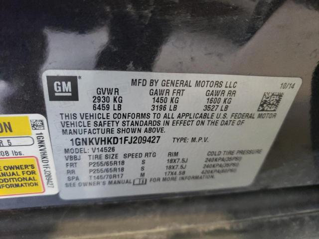 Photo 10 from auction – 2015 CHEVROLET TRAVERSE L with VIN 1GNKVHKD1FJ209427