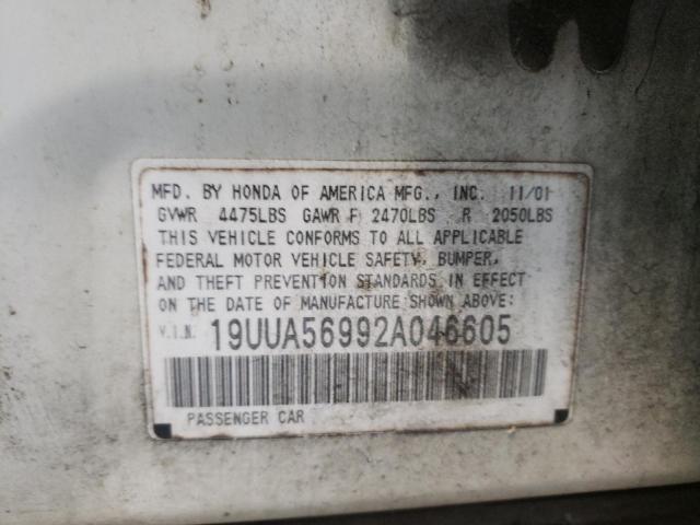 Photo 10 from auction – 2002 ACURA 3.2TL TYPE with VIN 19UUA56992A046605