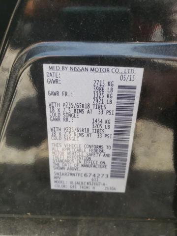 Photo 10 from auction – 2015 NISSAN PATHFINDER with VIN 5N1AR2MN7FC674273