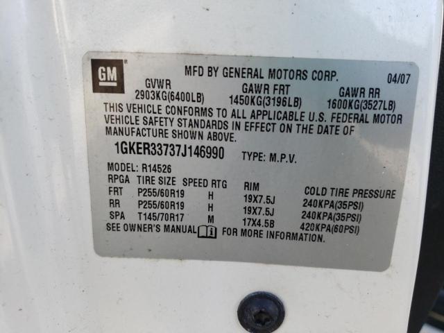 Photo 10 from auction – 2007 GMC ACADIA SLT with VIN 1GKER33737J146990