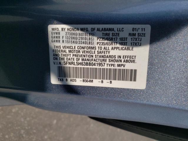 Photo 10 from auction – 2011 HONDA ODYSSEY EX with VIN 5FNRL5H63BB041957