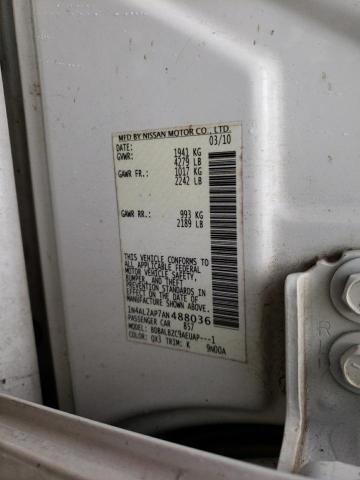 Photo 10 from auction – 2010 NISSAN ALTIMA BAS with VIN 1N4AL2AP7AN488036