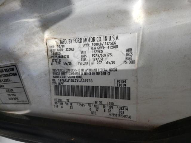 Photo 10 from auction – 2000 FORD EXPEDITION with VIN 1FMRU15L2YLA39733
