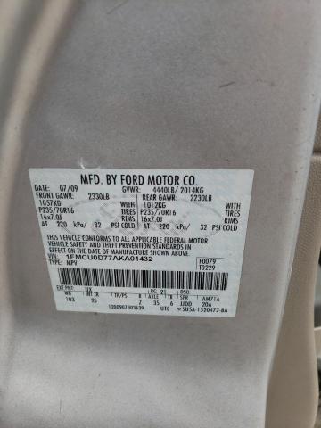 Photo 10 from auction – 2010 FORD ESCAPE XLT with VIN 1FMCU0D77AKA01432