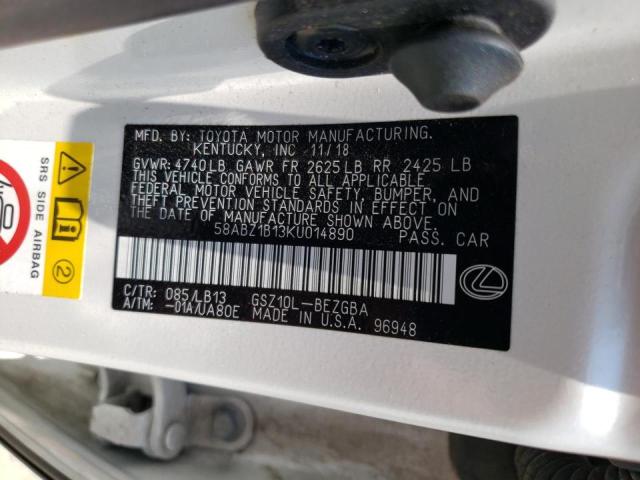 Photo 10 from auction – 2019 LEXUS ES 350 with VIN 58ABZ1B13KU014890