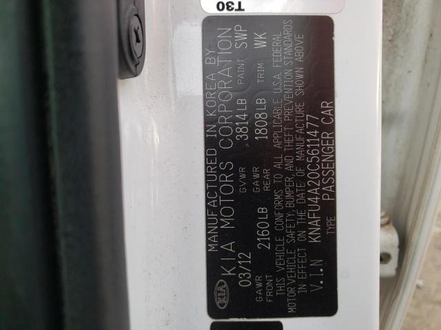 Photo 10 from auction – 2012 KIA FORTE EX with VIN KNAFU4A20C5611477