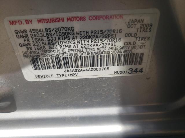 Photo 10 from auction – 2010 MITSUBISHI OUTLANDER with VIN JA4AS2AW4AZ000765