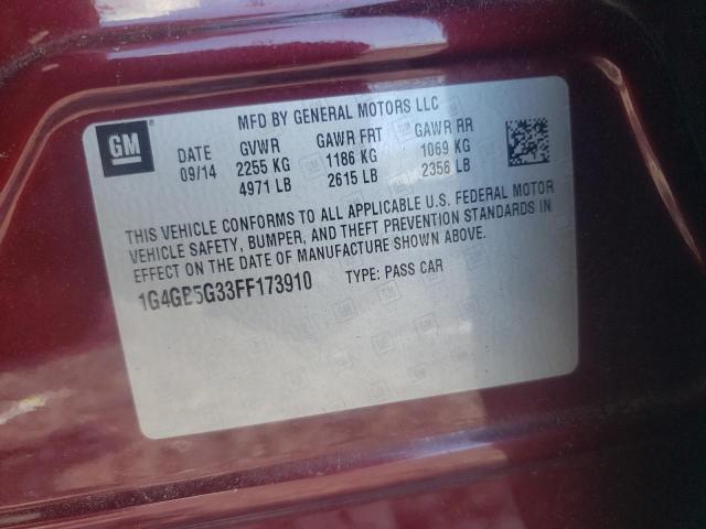 Photo 10 from auction – 2015 BUICK LACROSSE with VIN 1G4GB5G33FF173910