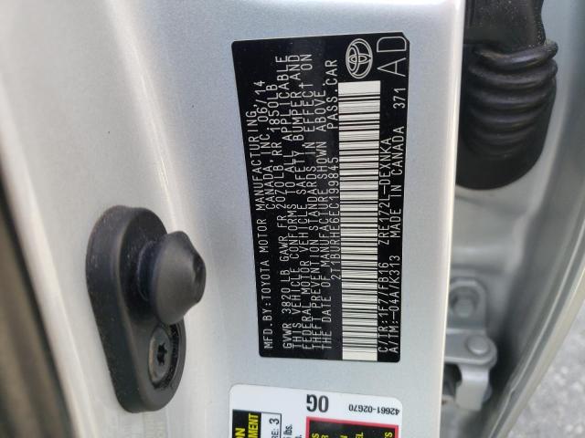 Photo 10 from auction – 2014 TOYOTA COROLLA L with VIN 2T1BURHE6EC199845