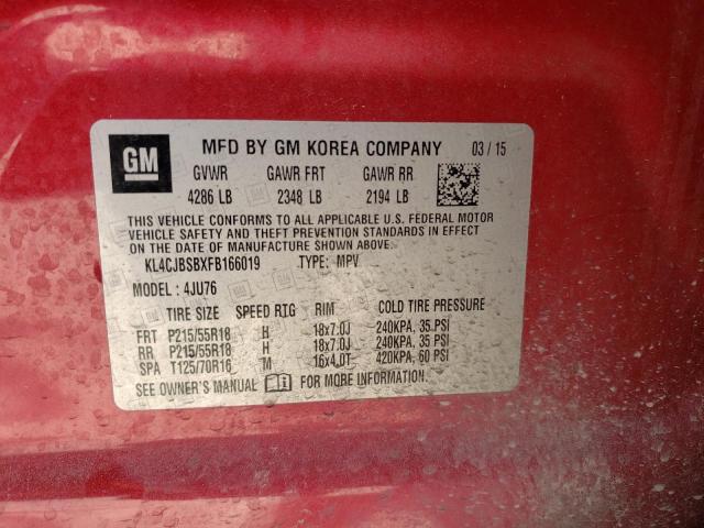 Photo 10 from auction – 2015 BUICK ENCORE CON with VIN KL4CJBSBXFB166019