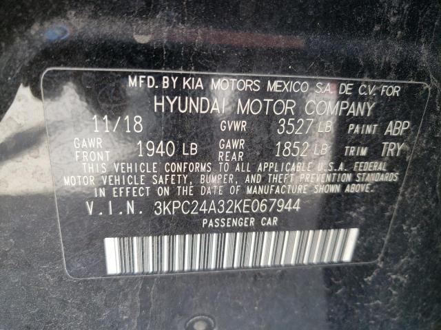 Photo 10 from auction – 2019 HYUNDAI ACCENT SE with VIN 3KPC24A32KE067944