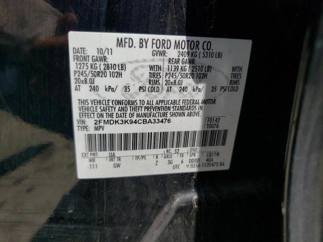 Photo 10 from auction – 2012 FORD EDGE LIMIT with VIN 2FMDK3K94CBA33476