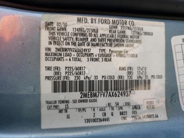 Photo 10 from auction – 2010 MERCURY GRAND MARQ with VIN 2MEBM7FV7AX624937