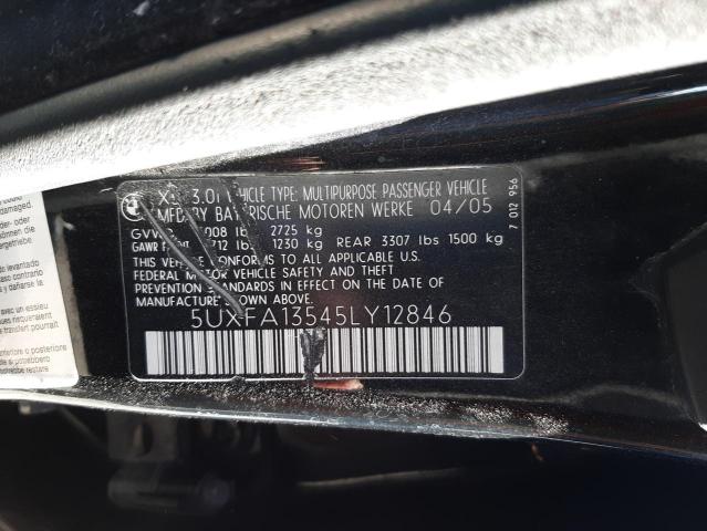 Photo 10 from auction – 2005 BMW X5 3.0I with VIN 5UXFA13545LY12846