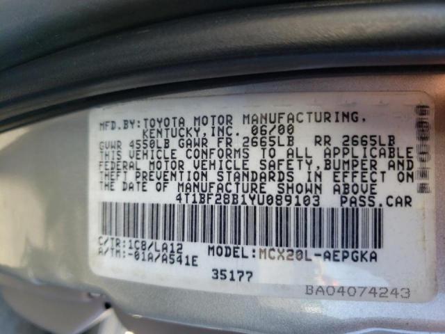 Photo 10 from auction – 2000 TOYOTA AVALON XL with VIN 4T1BF28B1YU089103