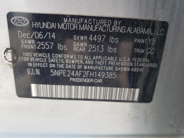 Photo 10 from auction – 2015 HYUNDAI SONATA SE with VIN 5NPE24AF2FH149385