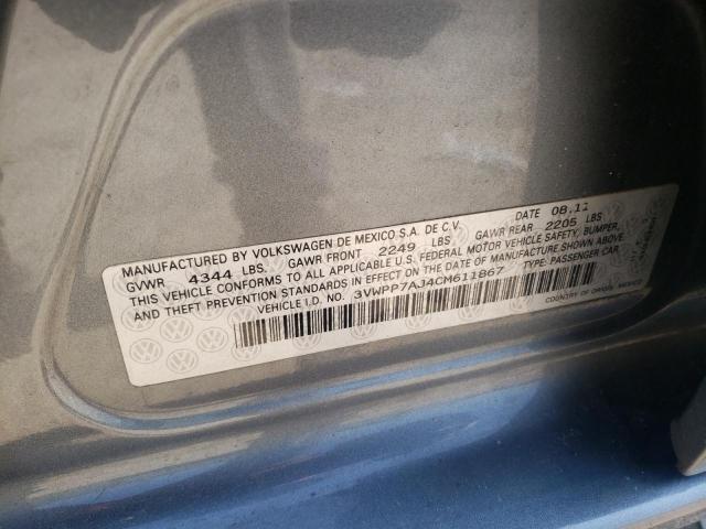 Photo 10 from auction – 2012 VOLKSWAGEN JETTA S with VIN 3VWPP7AJ4CM611867