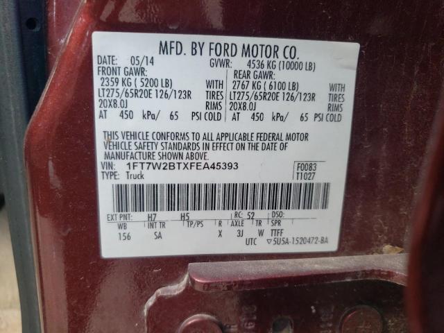 Photo 10 from auction – 2015 FORD F250 SUPER with VIN 1FT7W2BTXFEA45393