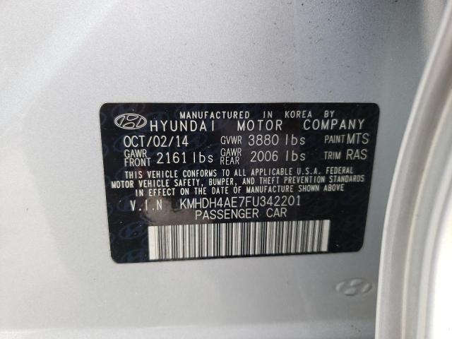 Photo 10 from auction – 2015 HYUNDAI ELANTRA SE with VIN KMHDH4AE7FU342201
