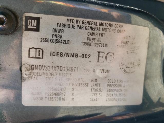 Photo 10 from auction – 2007 CHEVROLET UPLANDER L with VIN 1GNDV331X7D134971