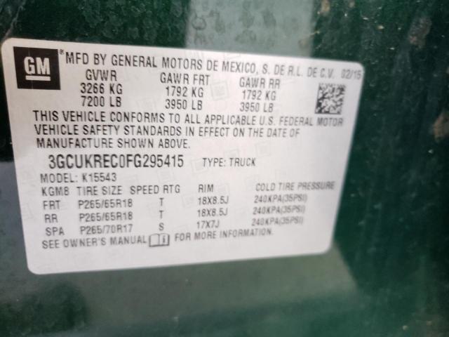 Photo 10 from auction – 2015 CHEVROLET SILVERADO with VIN 3GCUKREC0FG295415