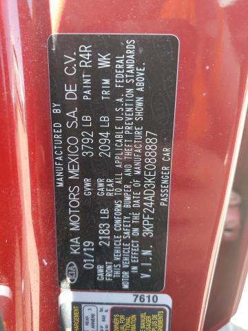 Photo 10 from auction – 2019 KIA FORTE FE with VIN 3KPF24AD3KE088887