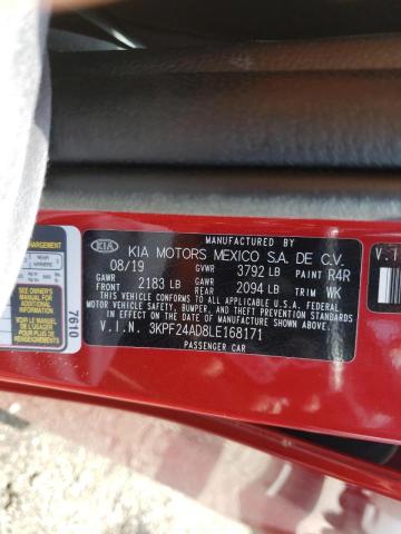 Photo 10 from auction – 2020 KIA FORTE FE with VIN 3KPF24AD8LE168171