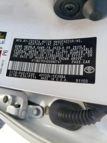 Photo 10 from auction – 2013 TOYOTA CAMRY HYBR with VIN 4T1BD1FK4DU080747