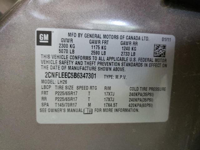 Photo 10 from auction – 2011 CHEVROLET EQUINOX LT with VIN 2CNFLEEC5B6347301