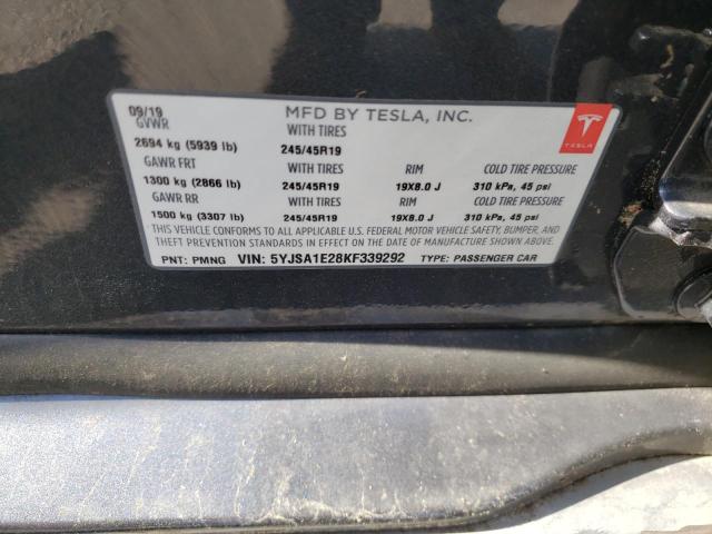 Photo 10 from auction – 2019 TESLA MODEL S with VIN 5YJSA1E28KF339292