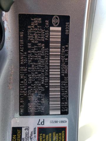 Photo 10 from auction – 2015 TOYOTA CAMRY LE with VIN 4T1BF1FK0FU487235